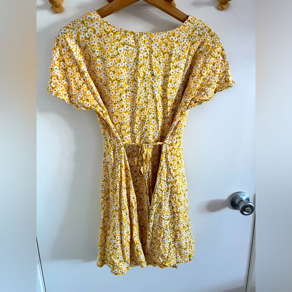 Yellow Floral Mini Dress - Picture 4 of 5
